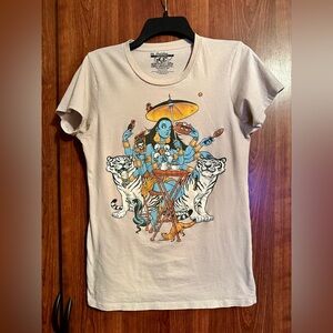 THREADLESS Tea Break for Kali Graphic T Shirt Baby Tee GREY Y2k Cute Girly XL